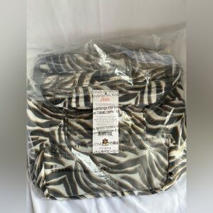 Lug Dolly Tall cosmetic case in Zebra Sand NWT